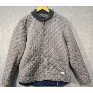Frank and Oak Jacket Size XL Gray Diamond Quilted Coat Snaps